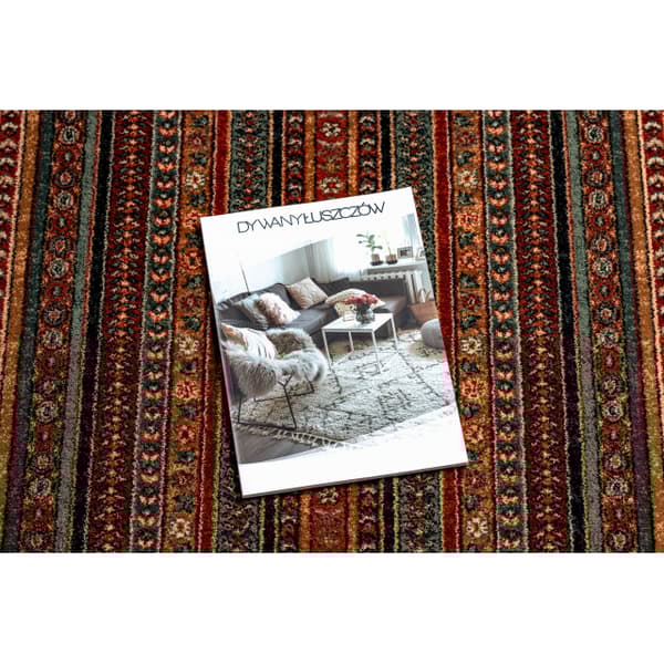 Tæppe villaa KASHQAI 4357 300 ramme, itämainen grøn / rødbrun, 67x130 cm