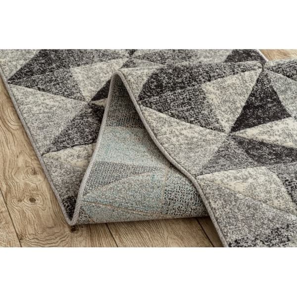 Löpare FEEL 5672/16811 TRIANGLER grå / antracit / grädde 80 cm, 80x470 cm