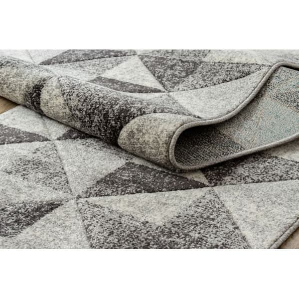 Löpare FEEL 5672/16811 TRIANGLER grå / antracit / grädde 80 cm, 80x470 cm