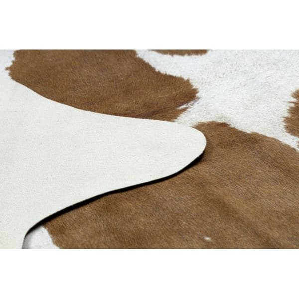 Matta Artificial Cowhide, Ko G5069-2 vit brun läder, 100x150 cm