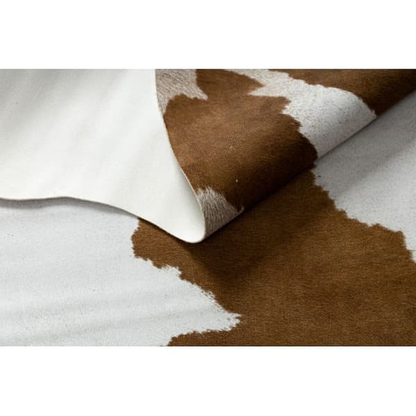 Matta Artificial Cowhide, Ko G5069-2 vit brun läder, 100x150 cm