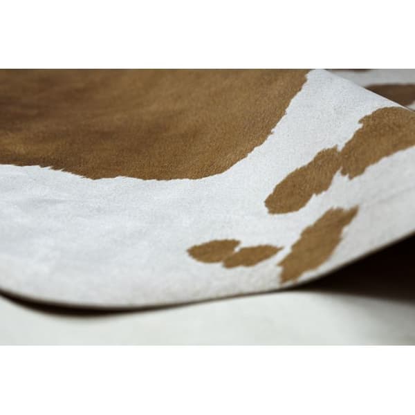 Matta Artificial Cowhide, Ko G5069-2 vit brun läder, 100x150 cm