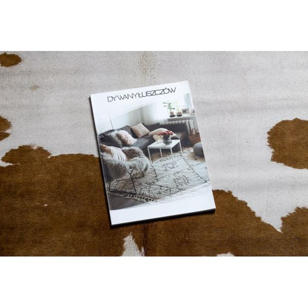Matta Artificial Cowhide, Ko G5069-2 vit brun läder, 100x150 cm