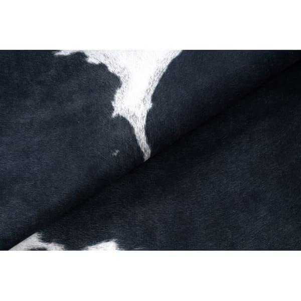 Matta Artificial Cowhide, Cow G5070-3 svart vit Leather, 155x195 cm