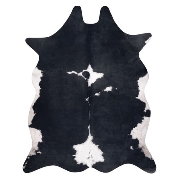Matta Artificial Cowhide, Cow G5070-3 svart vit Leather, 155x195 cm