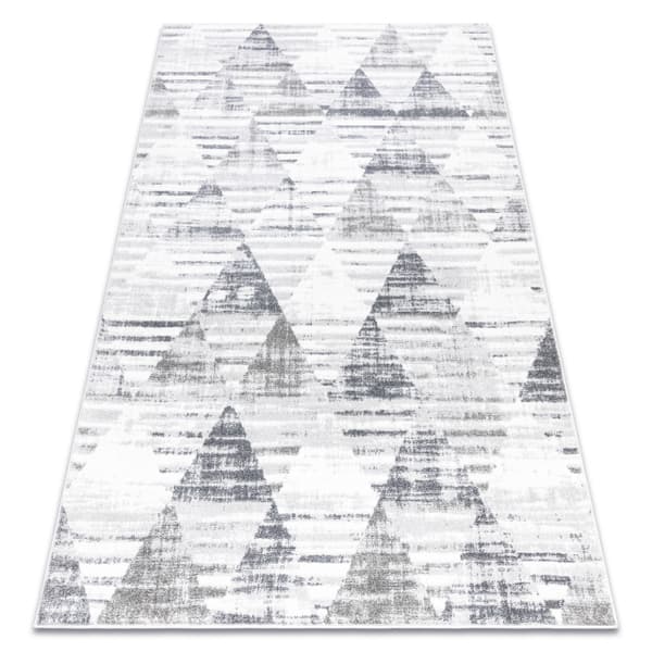 Matto POLI 8408A Geometrinen valkoinen / harmaa, 80x150 cm