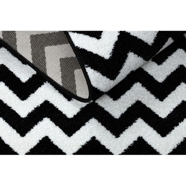 Matta SKETCH - F561 kräm/svart - Zigzag, 240x330 cm