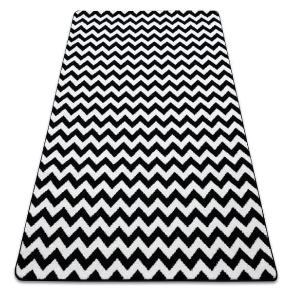 Matta SKETCH - F561 kräm/svart - Zigzag, 240x330 cm
