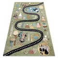 Miniatyrbild 1 av 5: Matta FUN Route för barn, gata, djur grön, 200x290 cm