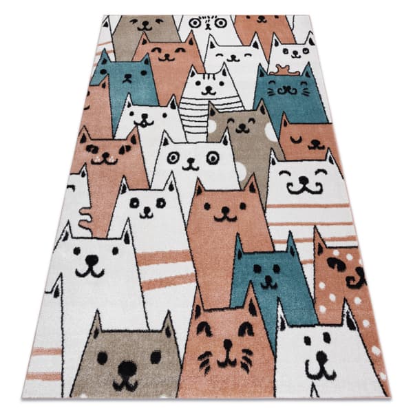 Matto FUN Gatti lapsille, koty multi vaaleanpunaineuusi, 80x150 cm