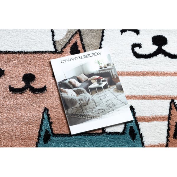 Matto FUN Gatti lapsille, koty multi vaaleanpunaineuusi, 200x290 cm