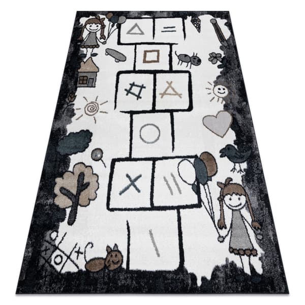 Matto FUN Hop lapsille, Klasy, eläimet musta, 120x170 cm