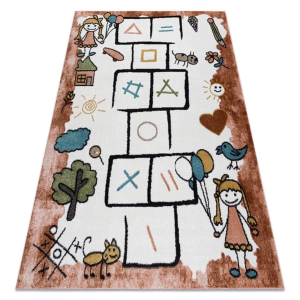 Matto FUN Hop lapsille, Klasy, eläimet vaaleanpunaineuusi, 160x220 cm