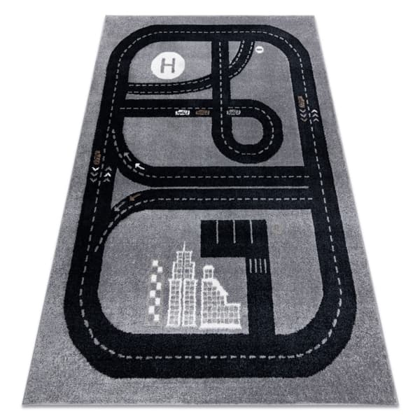 Matto FUN Strade lapsille, ulica, miasto harmaa, 280x370 cm
