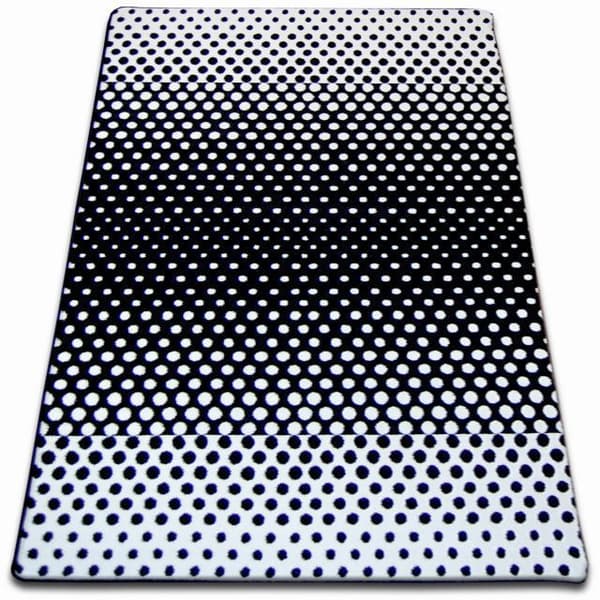 Matta SKETCH - F762 kräm/svart - dots, 140x190 cm