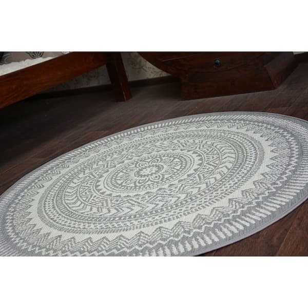 Matta runda FLAT 48695/637 SISAL - stained glass, cirkel 120 cm