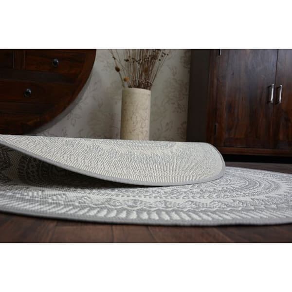 Matta runda FLAT 48695/637 SISAL - stained glass, cirkel 120 cm
