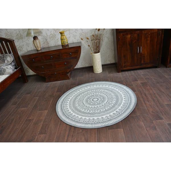 Matta runda FLAT 48695/637 SISAL - stained glass, cirkel 120 cm