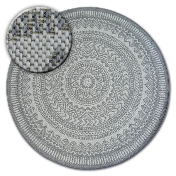 Matta runda FLAT 48695/637 SISAL - stained glass, cirkel 120 cm