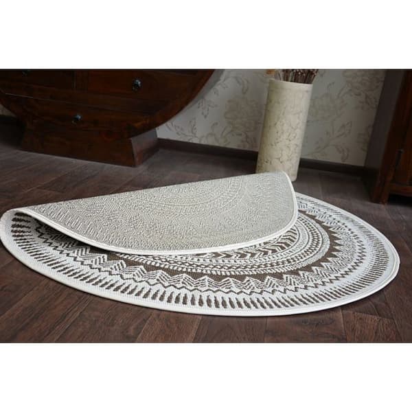 Matta runda FLAT 48695/768 SISAL - stained glass, cirkel 120 cm
