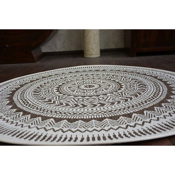 Matta runda FLAT 48695/768 SISAL - stained glass, cirkel 120 cm