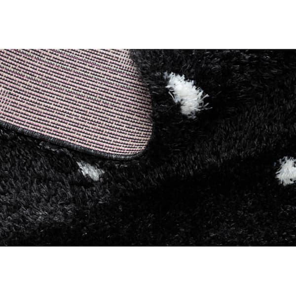 Matta FLUFFY 2370 shaggy prickar - antracit / vit, 200x290 cm