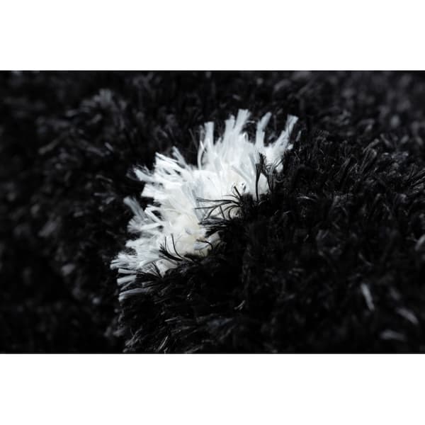 Matta FLUFFY 2370 shaggy prickar - antracit / vit, 200x290 cm