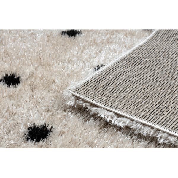 Matto FLUFFY 2370 shaggy pisteet kerma / antrasiitti, 120x170 cm