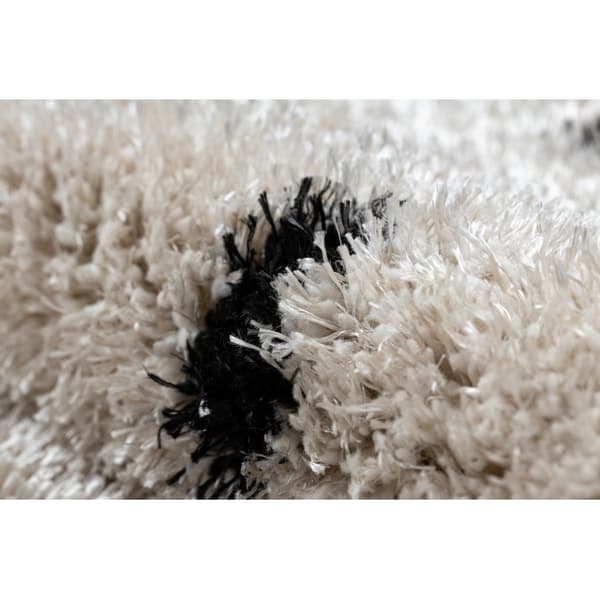 Matto FLUFFY 2370 shaggy pisteet kerma / antrasiitti, 120x170 cm