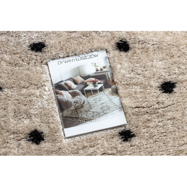 Matto FLUFFY 2370 shaggy pisteet kerma / antrasiitti, 120x170 cm