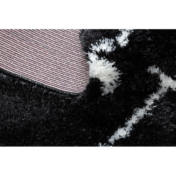 Tæppe FLUFFY 2373 shaggy trellis antracit / hvid, 140x190 cm