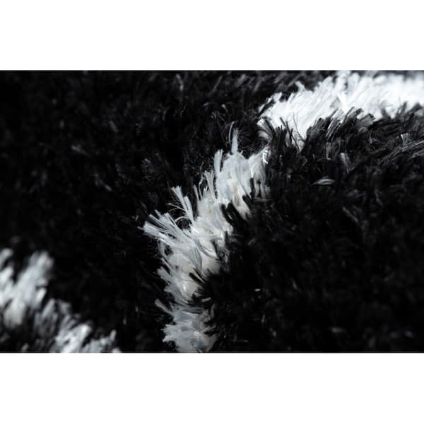 Tæppe FLUFFY 2373 shaggy trellis antracit / hvid, 140x190 cm
