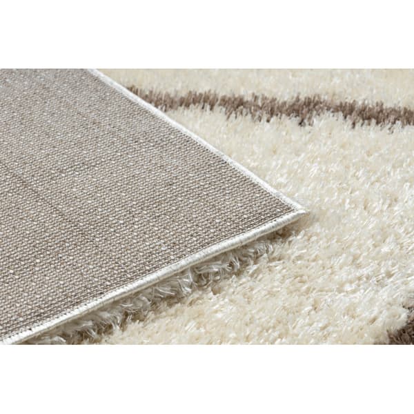 Tæppe FLUFFY 2373 shaggy trellis fløde / beige, 200x290 cm