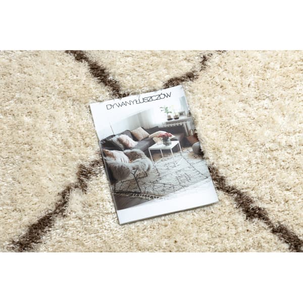 Tæppe FLUFFY 2373 shaggy trellis fløde / beige, 200x290 cm