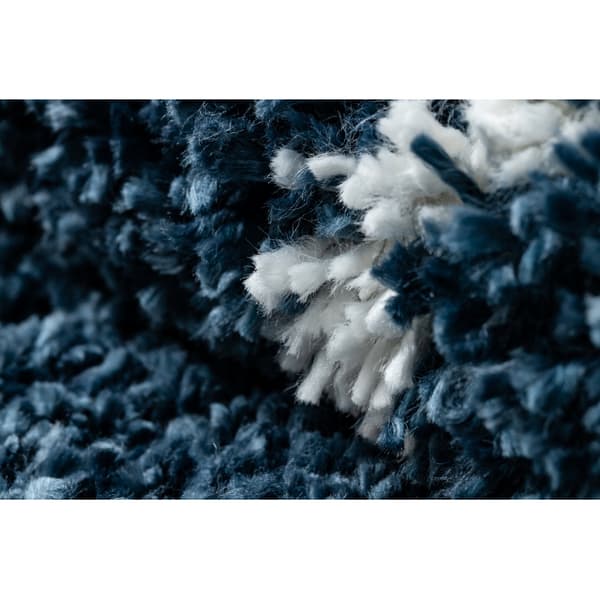 Matto UNION 3488 Marokkolainen apila sininen / kerma Tupsut berbery Marokkolainen shaggy, 180x270 cm