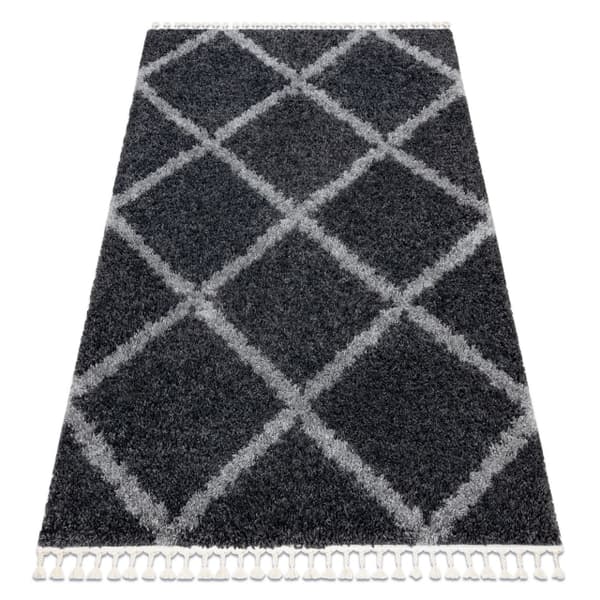 Matta UNION 3482 spalje grå Fringe Berber marockansk shaggy, 160x220 cm