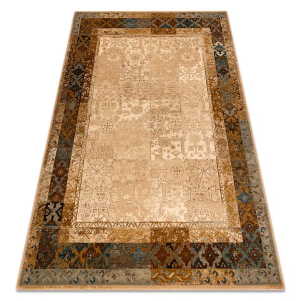 Ullmatta OMEGA LUMENA etnisk vintage camel, 170x235 cm