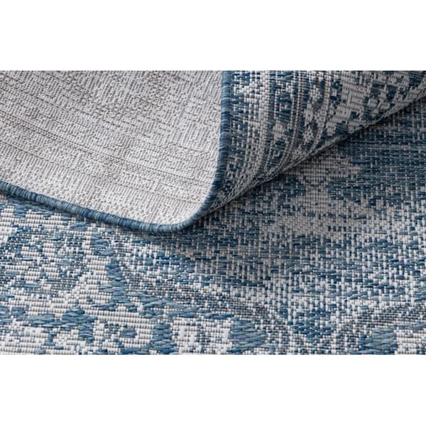 Matto STRING SIZAL LOFT 21213 Ornamenttiti sininen /hopea / väri norsunluu, 120x170 cm