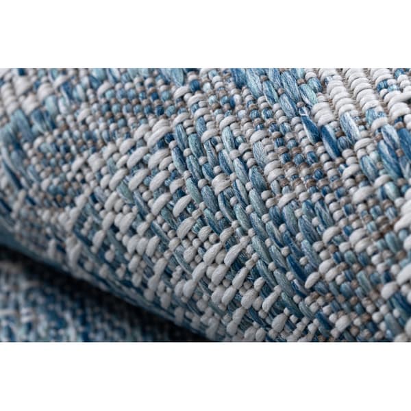 Matto STRING SIZAL LOFT 21213 Ornamenttiti sininen /hopea / väri norsunluu, 120x170 cm