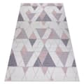 Miniatyrbild 1 av 5: Matta SISAL SION Geometric, Triangles 3006 Flat vävd ecru / rosa, 120x170 cm