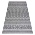 Miniatyrbild 1 av 5: Matta SISAL SION Zigzag, Ruter Boho 22168 Platt vävd svart / ecru , 120x170 cm