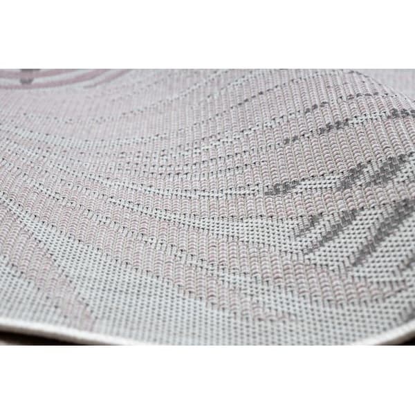 Matta SISAL SION Palmblad, tropiska 2837 Flat vävd ecru / rosa, 140x190 cm
