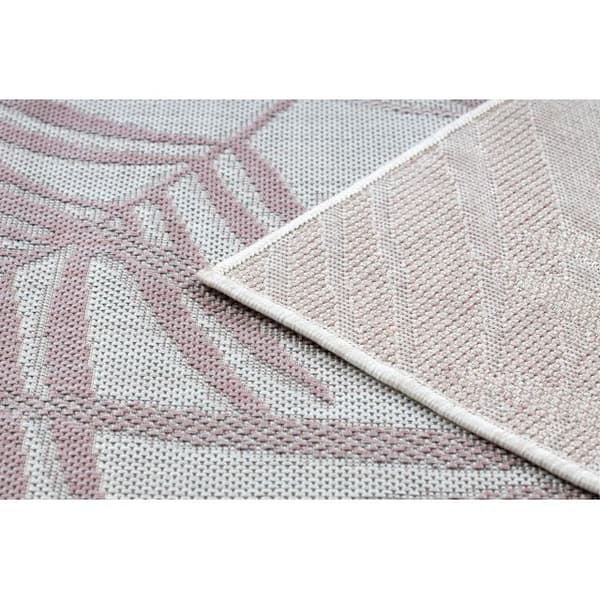 Matta SISAL SION Palmblad, tropiska 2837 Flat vävd ecru / rosa, 180x270 cm