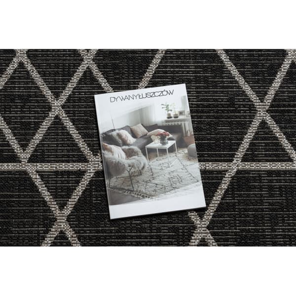 MATTA SIZAL FLOORLUX 20508 svart / silver TRIANGLER, 200x290 cm