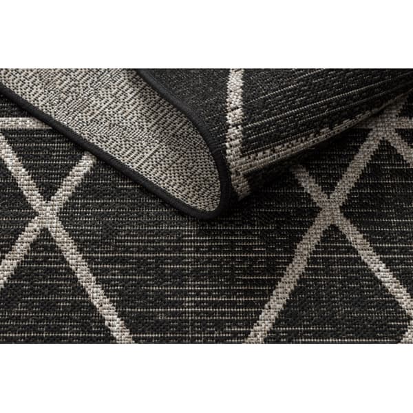 MATTA SIZAL FLOORLUX 20508 svart / silver TRIANGLER, 200x290 cm