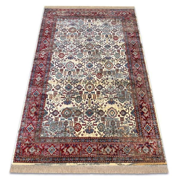 Tæppe WINDSOR 22993 ORNAMENT, farvet mønster, kvaster elfenben / rød, 160x230 cm