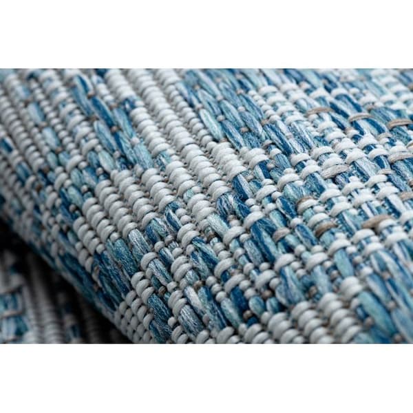 Sisaltæppe SISAL LOFT 21193 hjul BOHO elfenben/sølv/blå, cirkel 160 cm