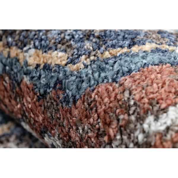 Matto moderni BELLE BG60A ruskea / vaaleanpunainen Tupsut , 200x290 cm