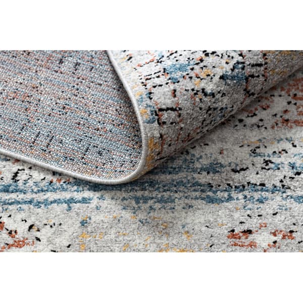 Modern matta BELLE BN25A beige / blå Fringe, 160x220 cm