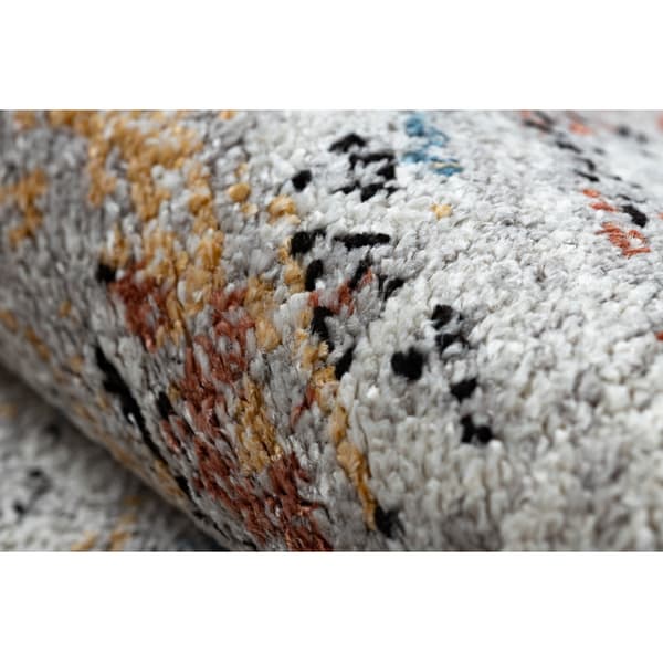 Modern matta BELLE BN25A beige / blå Fringe, 160x220 cm